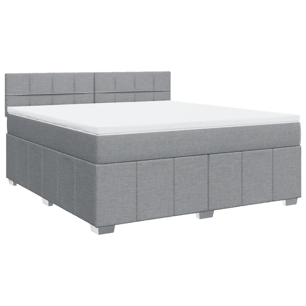 Giroletto a Molle con Materasso Grigio Chiaro180x200 cm Tessuto
