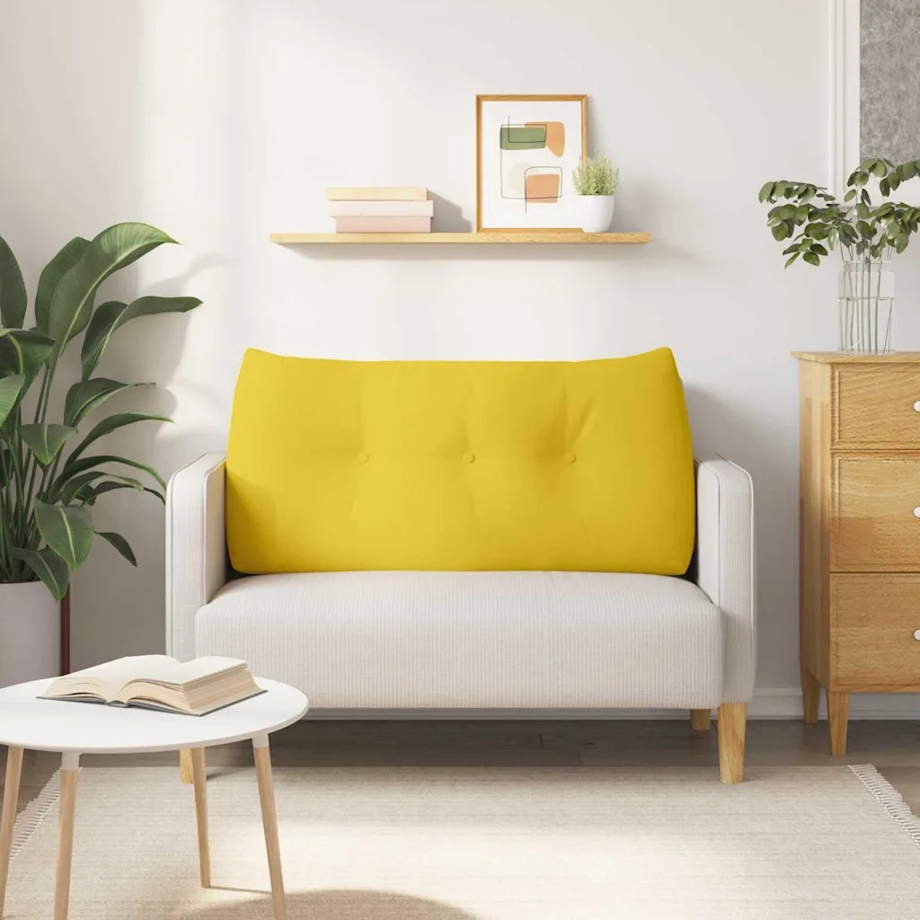 Cuscino per Schiena Giallo Chiaro 120 x 24 x 50 cm Tessuto