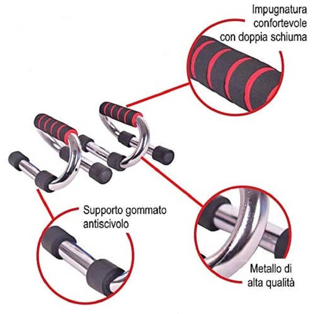 Trade Shop - Maniglie Per Flessioni Pettorali Spalle Push Up Stand Bars Per Fitness Palestra -