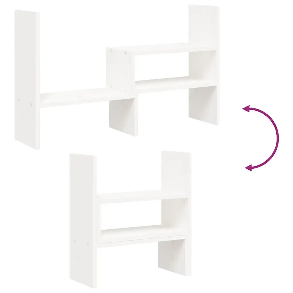 Supporto Monitor Bianco (39-72)x17x43 cm Legno Massello di Pino cod mxl 67734