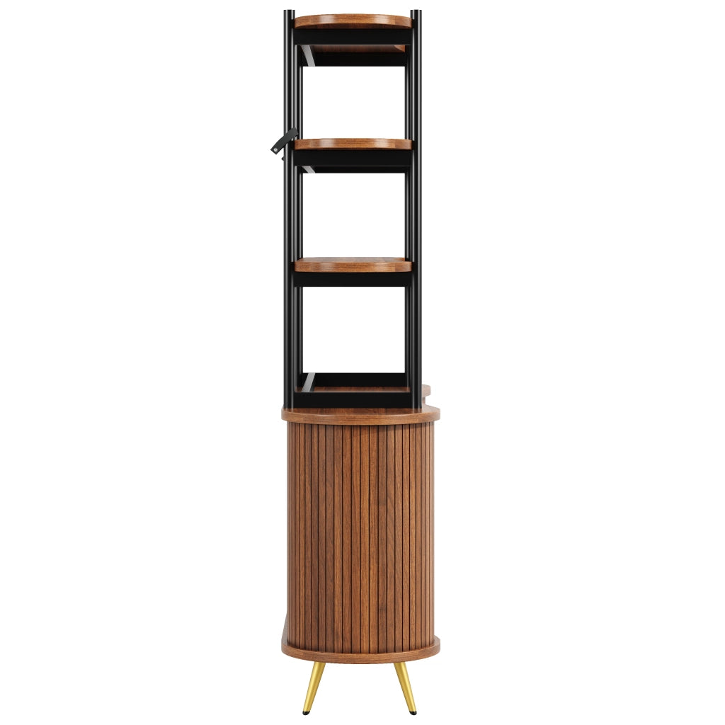 Credenza con ante a serranda e 4 ripiani - per soggiorno - in MDF - 120x40x183 cm - legno