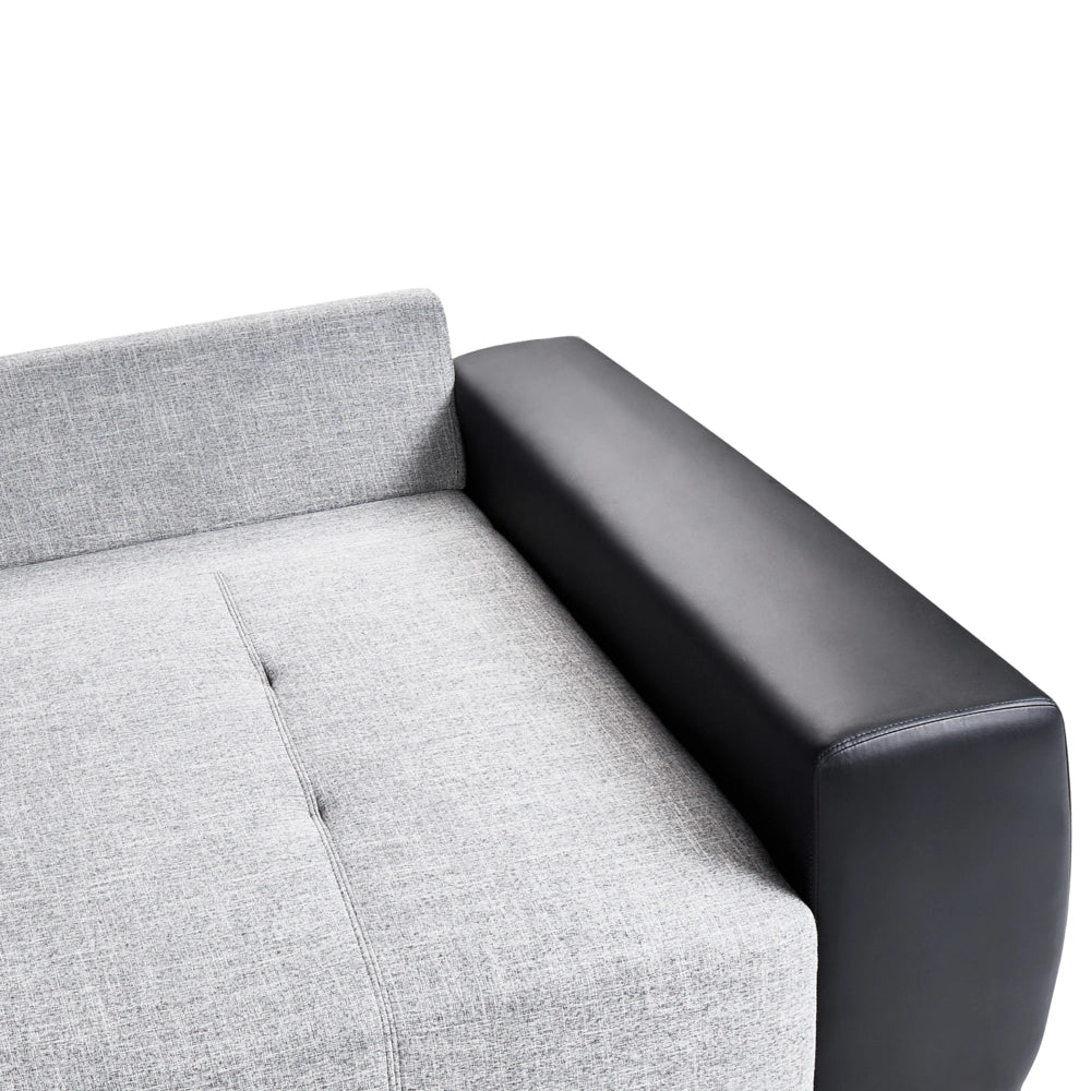 Divano con 8 cuscini Rivestimento in tessuto grigio e nero Cuscino a 4 posti con schienale