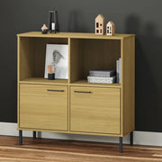Libreria con Gambe-Scaffale per Libri-Mobile di Stoccaggio Metallo Marrone 90x35x90,5 cm Massello OSLO