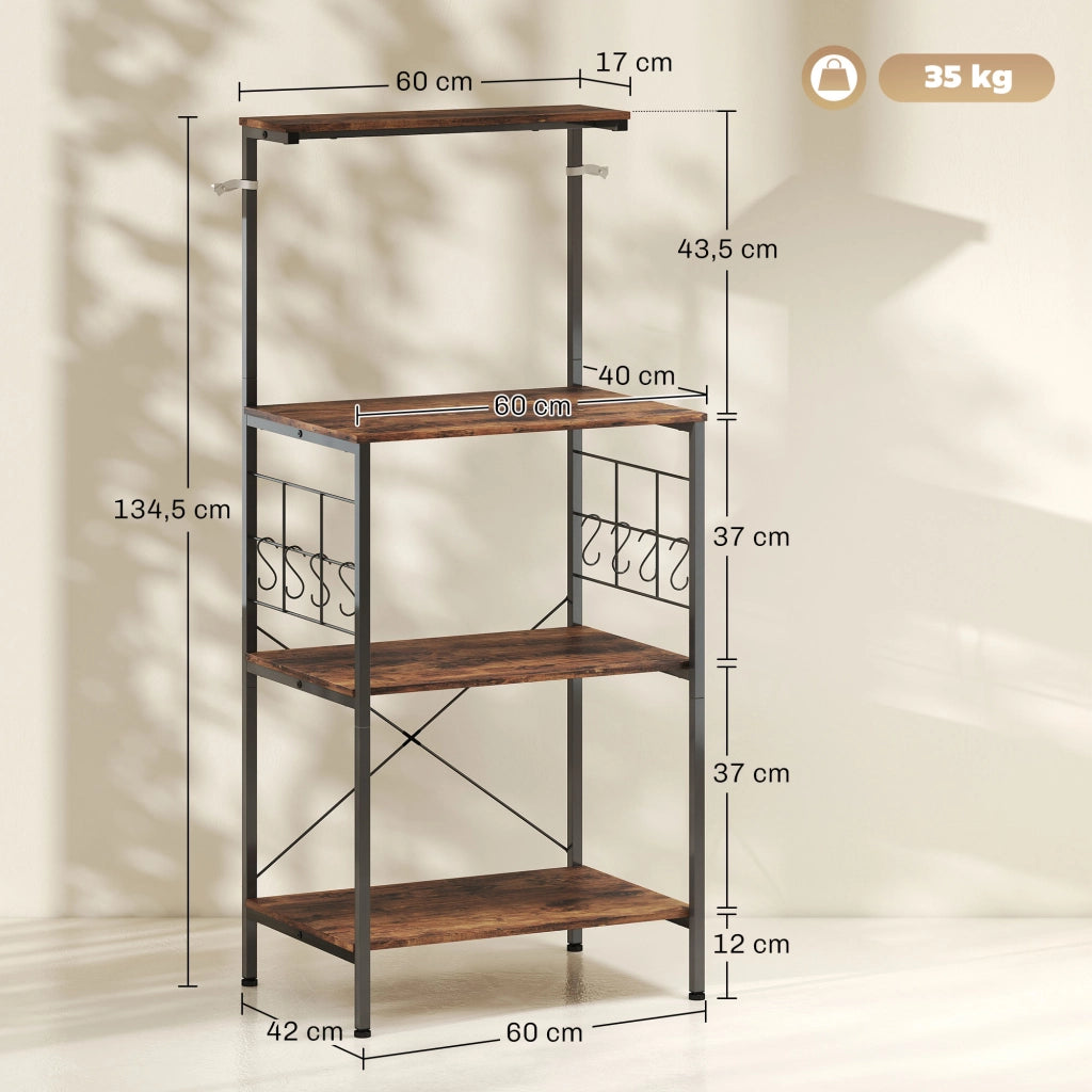 Scaffale da Cucina ¨C zephmum ¨C Marrone e Nero