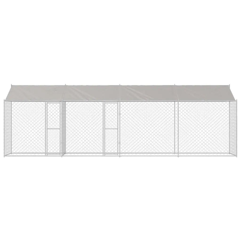 Gabbia per Cani con Tetto Argento 800 x 200 x 256 cm 3368305