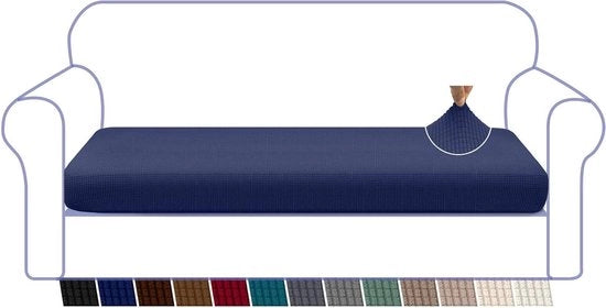 Tessuto Jacquard Stretch Super Zeno con Spandex - Fondo Elastico - Protezione Cuscino - 4-Zoni Blu Scuro