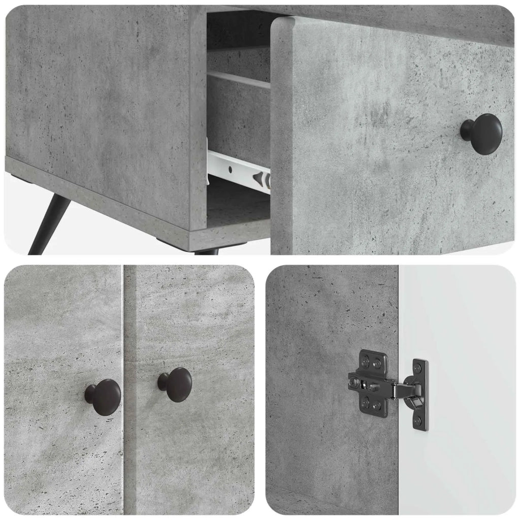 Credenza Grigio Cemento 66 x 34,5 x 95 cm Legno ingegnerizzato