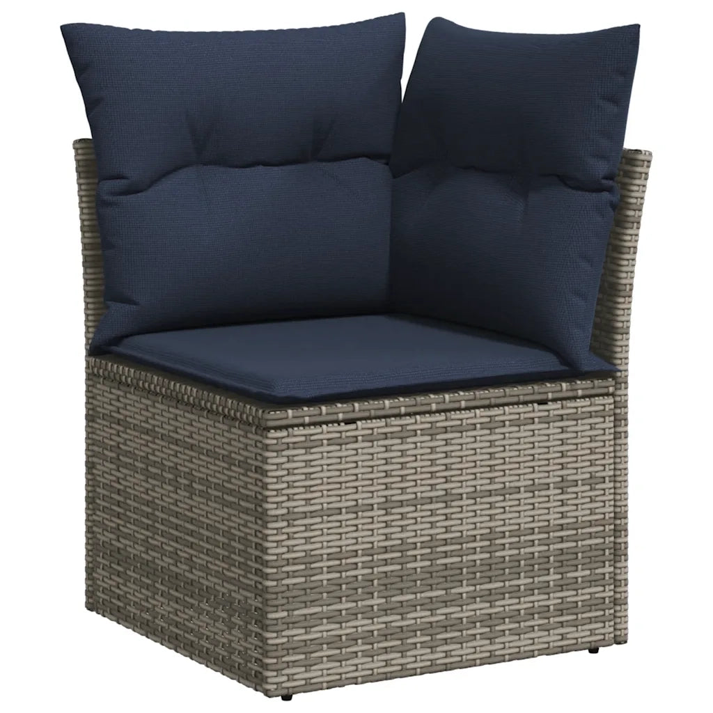 Set Divani da Giardino 9 pz con Cuscini Grigio in Polyrattan 3266791