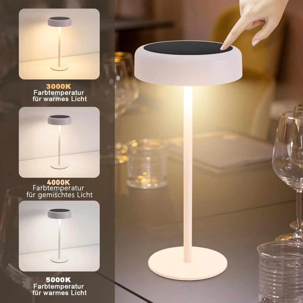 ZMH Lampada da tavolo LED wireless solare batteria ricaricabile touch dimmerabile per soggiorno comodino