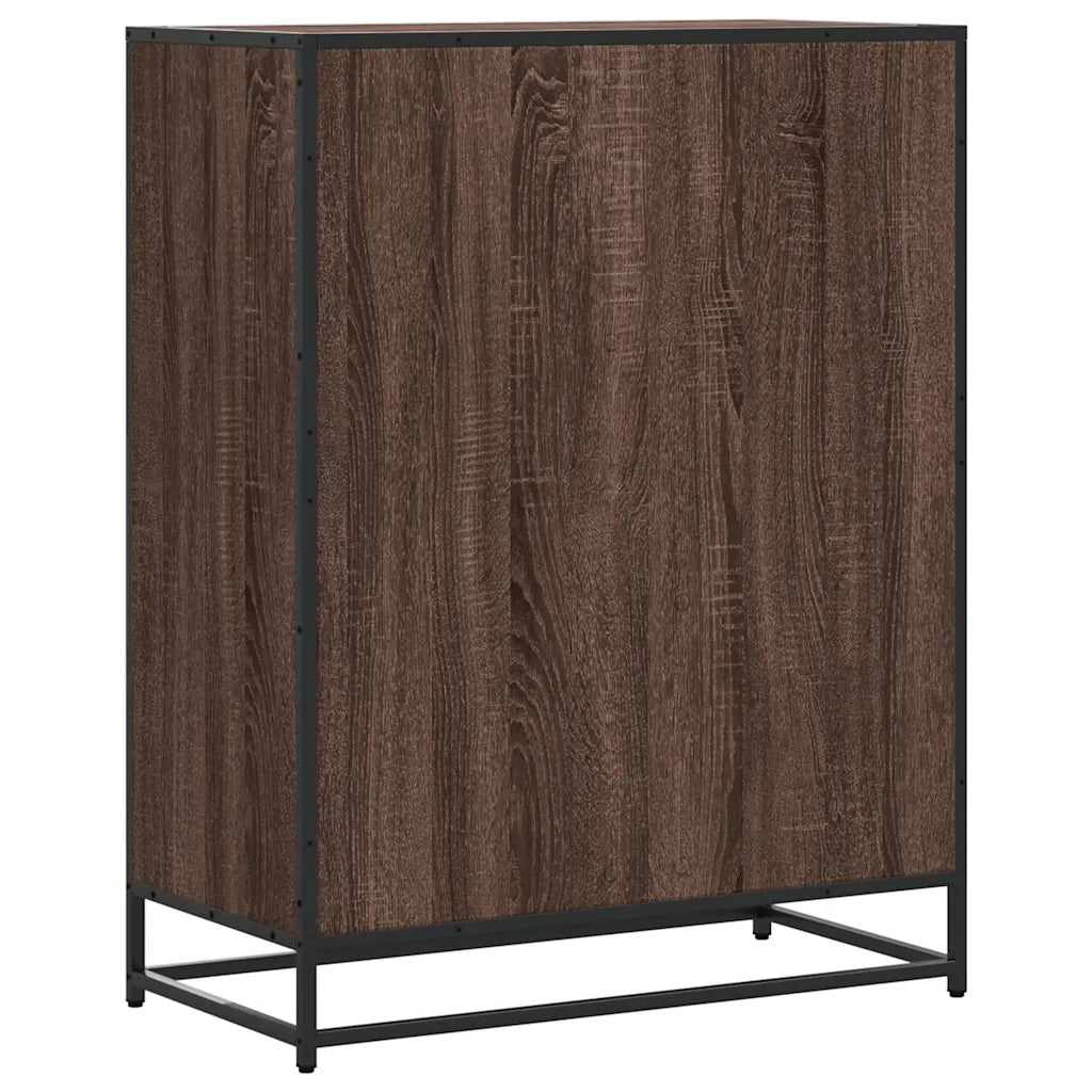 vidaXL Scarpiera Rovere Marrone 75x38x97,5cm Legno Multistrato Metallo
