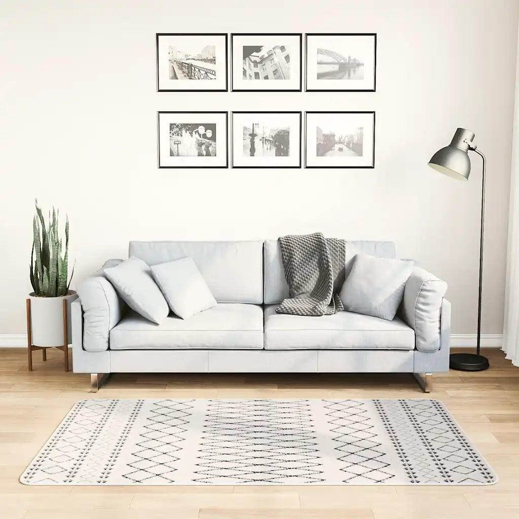 Tappeto Lavabile 80x150 cm Nero e Bianco 337970