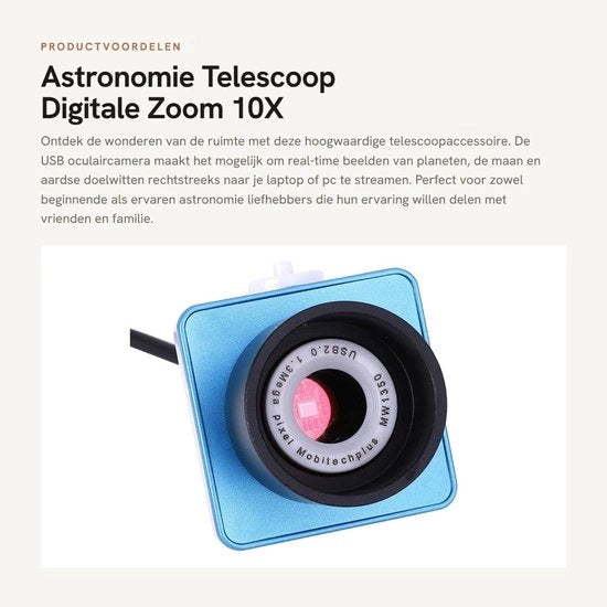 Accessorio per Telescopio Astronomico - Zoom Digitale 10X - Oculare USB - Compattibile - Accessorio per Telescopio - Ideale per Appassionati di Astronomia - Adatto per uso Astronomico