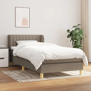 Giroletto a Molle con Materasso-Struttura Letto Tortora 90x200 cm inTessuto 862574