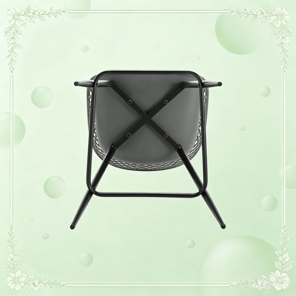 Sgabello da bar set da 2 con schienale traforato e poggiapiedi in pp e metallo grigio per cucina e giardino