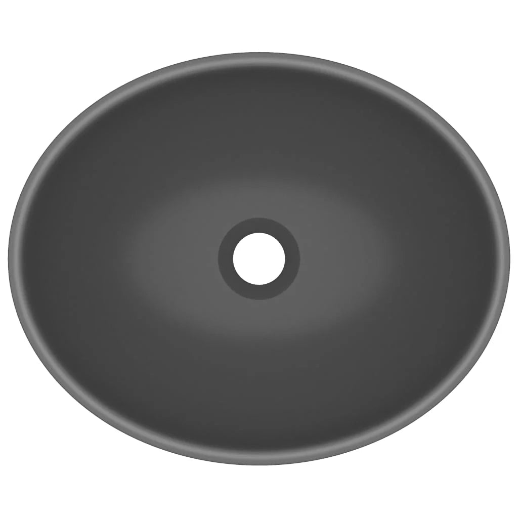 Lavabo ovale di lusso 40x33 cm in ceramica grigio scuro opaco 02_0002670