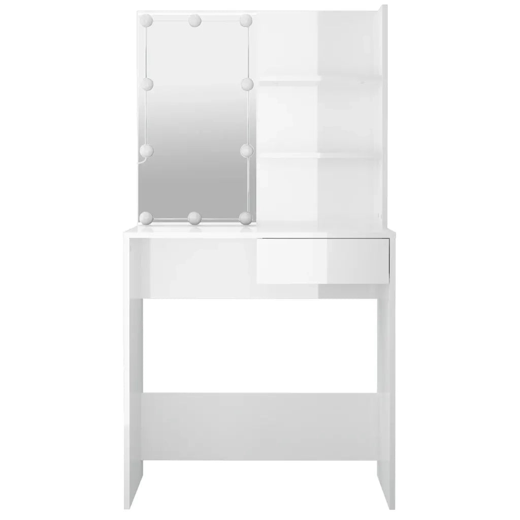 Toeletta con LED Bianco Lucido 74,5x40x141 cm cod mxl 66176