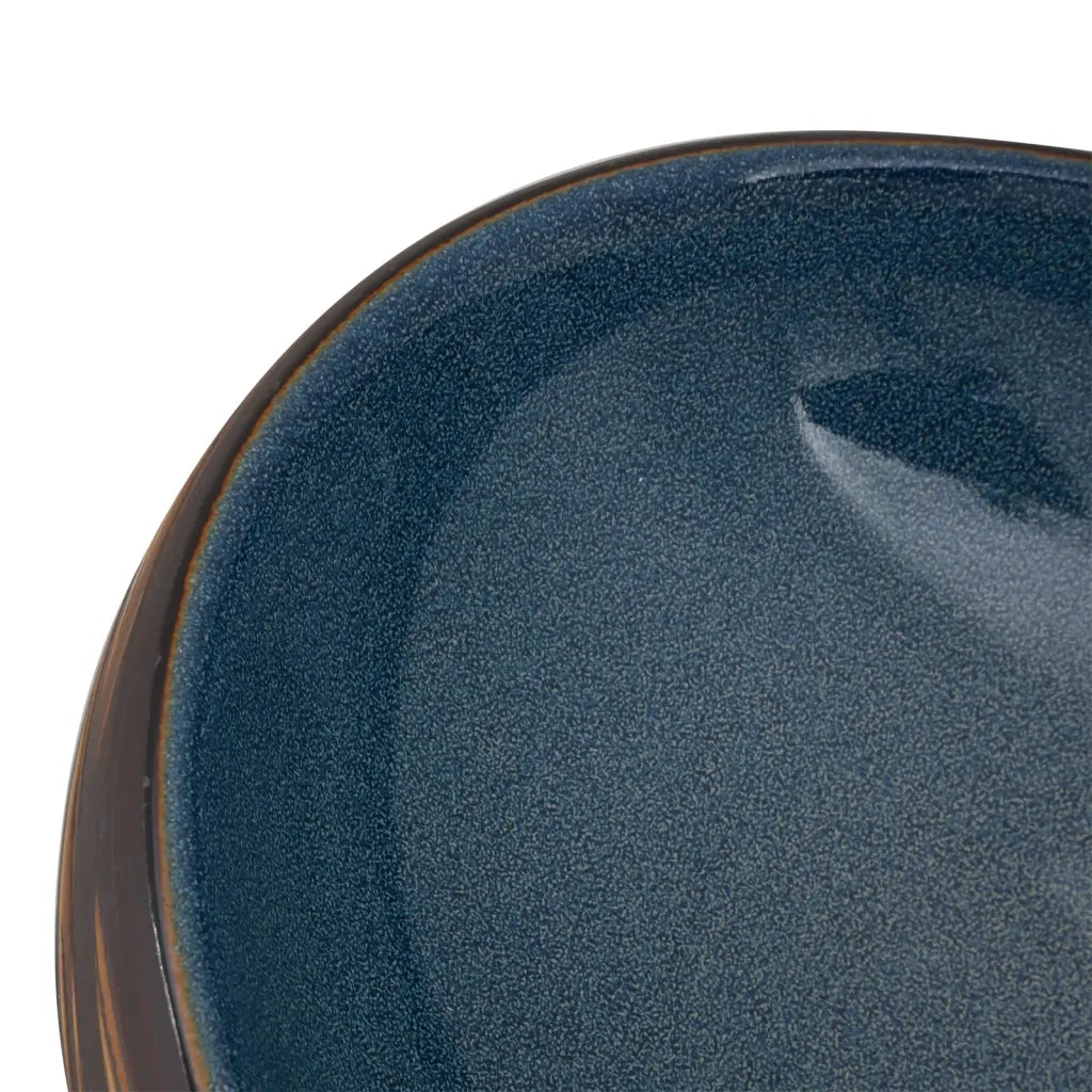 Lavabo da Appoggio Marrone e Blu Ovale 59x40x15 cm Ceramica CFW6569021