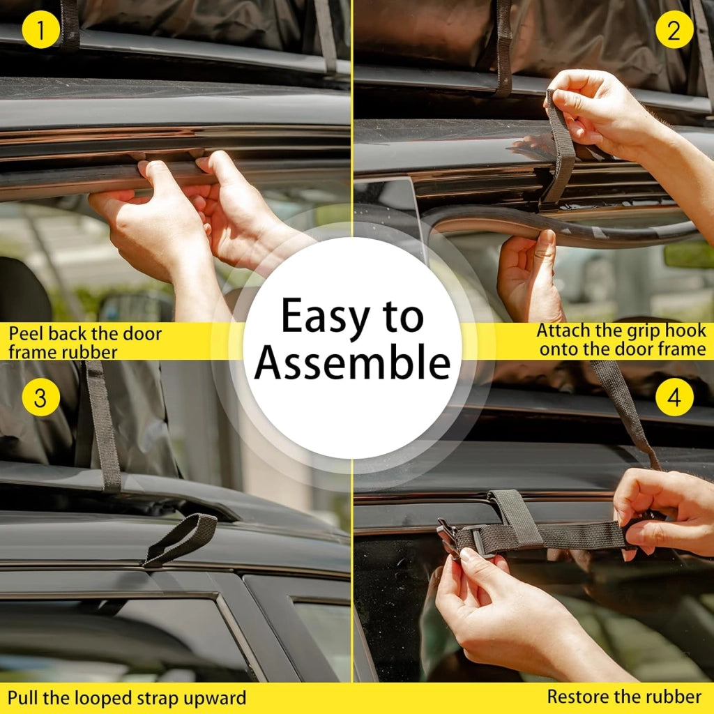 Box Tetto Auto 600 Litri, Portapacchi Auto Tetto 100 X 130 X 44 CM, Impermeabile con Tappetino Antiscivolo e Borsa per il Trasporto, Porta Bagagli Universale per Auto, SUV (Nero+Giallo-600L)