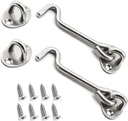 Fermoporte 10 cm - Acciaio Inossidabile - 2 Pezzi - Con Viti di Montaggio - Stop Soffione - Ampia Applicazione - Chiusura Porta