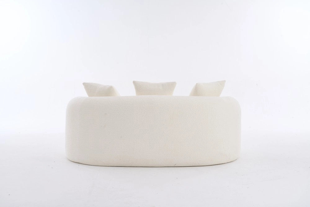 Divano 2 posti ¨C Minimal ¨C Velluto bianco con 3 cuscini, per ambienti piccoli