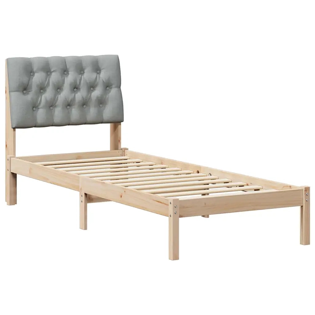 Letto con Testiera Rivestita con testiera Marrone 75 x 190 cm 878859