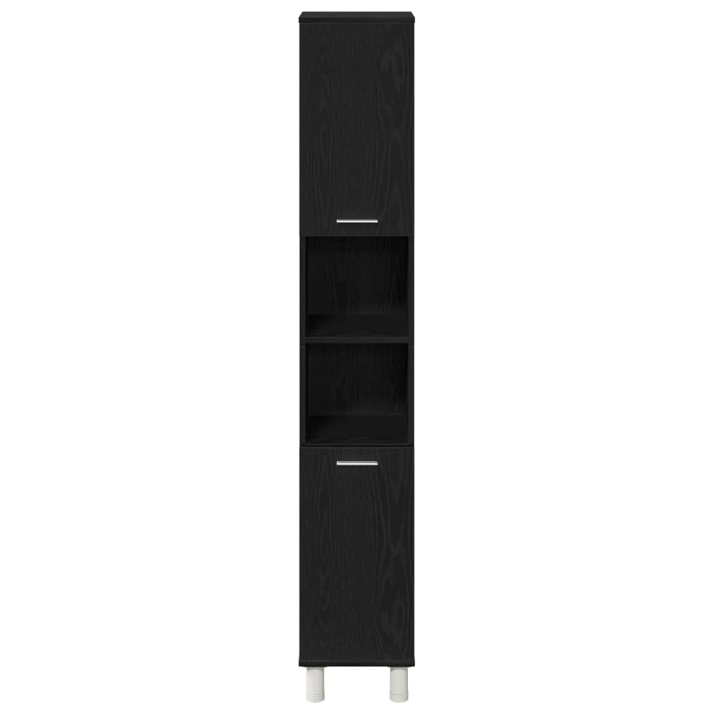Set di mobili per il Bagno | Armadio da bagno 3 pz Nero 30 x 30 x 179,5 cm