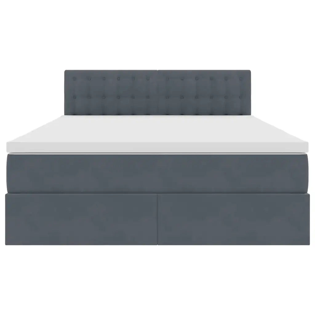 Letto con Contenitore Grigio scuro 140 x 200 cm Velluto 3370882