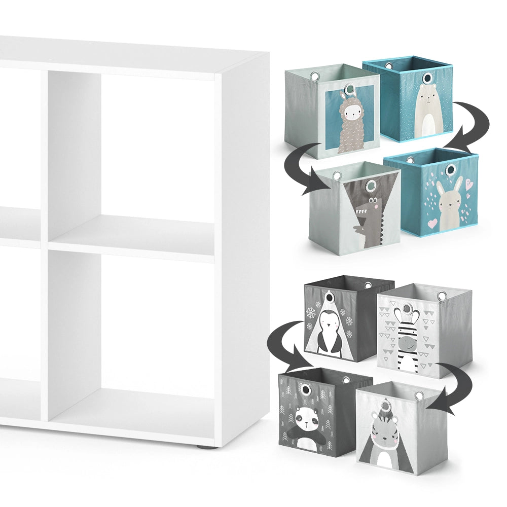 Vicco Libreria bambini Bianco 72 x 107.8 cm con 6 scatole pieghevoli