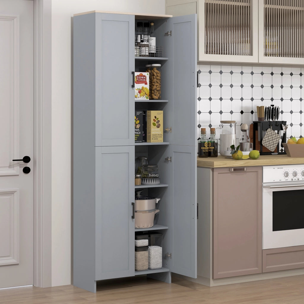 Credenza cucina 4 ante ¨C Xylo ¨C grigio 170 cm con ripiani regolabili