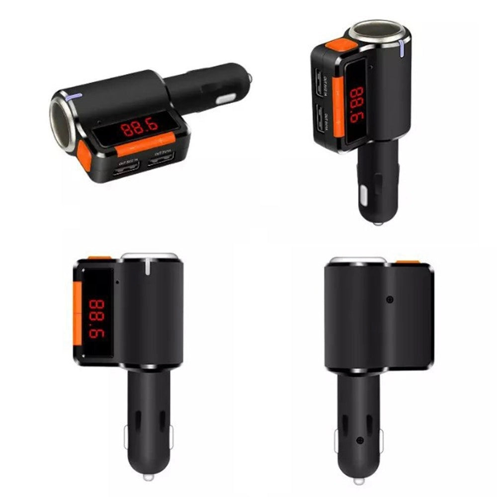 Trade Shop - Trasmettitore Vivavoce Bluetooth Con Display Fm Lettore Usb Mp3 Modulatore Auto -