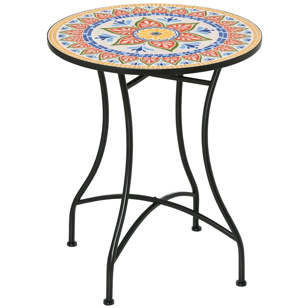 Tavolo da pranzo rotondo per esterno in metallo ¨C zephmum ¨C 60 cm, bianco, grigio, nero