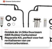 Kit di riparazione carburatore 14 pezzi - Sostituzione per GS500E/GSX1100G/DR250S/DR350S - Adatto per Mikuni BST 33 - Gomma NBR resistente - Installazione facile
