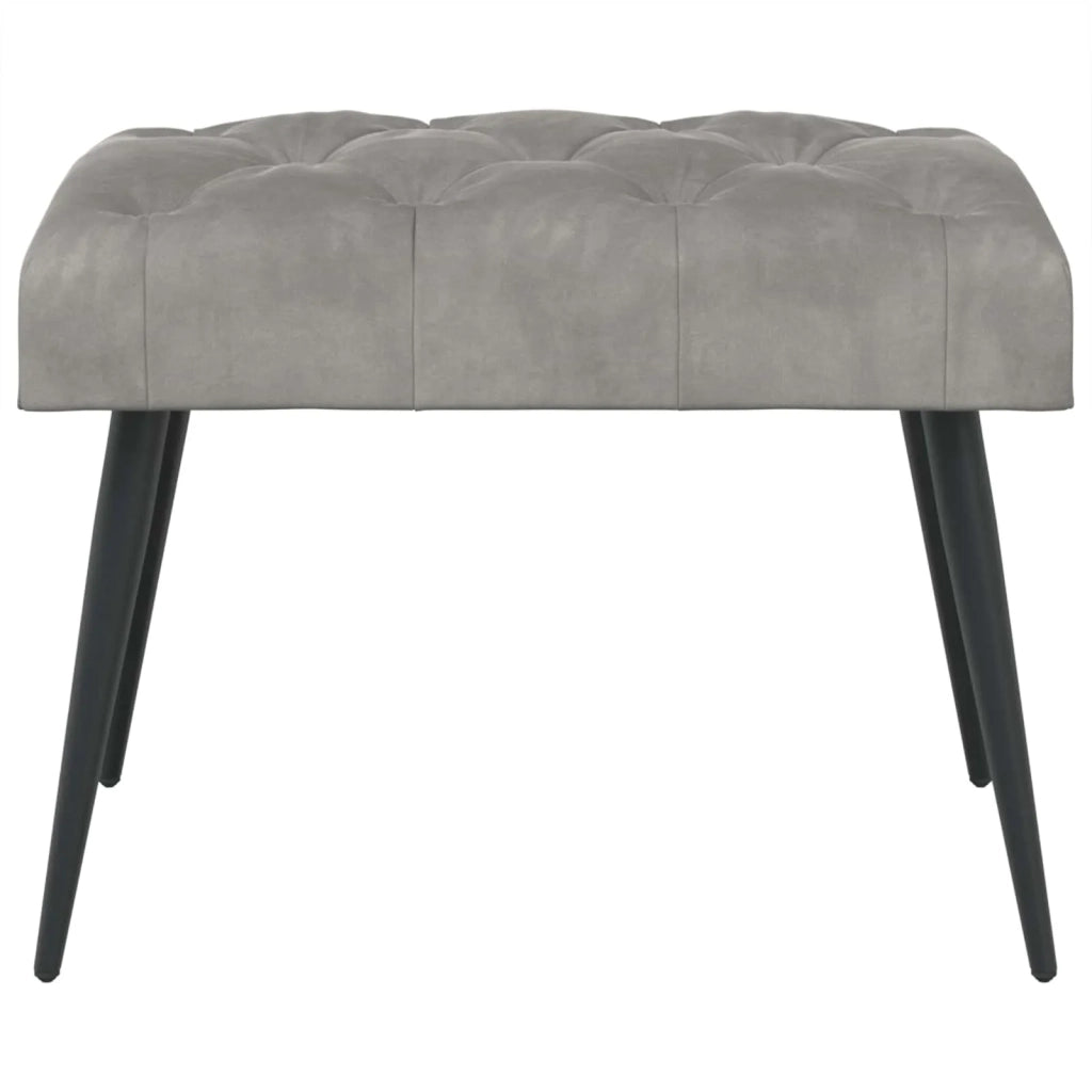 Panchina con bottoni imbottiti Grigio Chiaro 60 x 40 x 45 cm 42038543