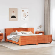 Giroletto senza Materasso Marrone Cera 200x200 cm Legno di Pino