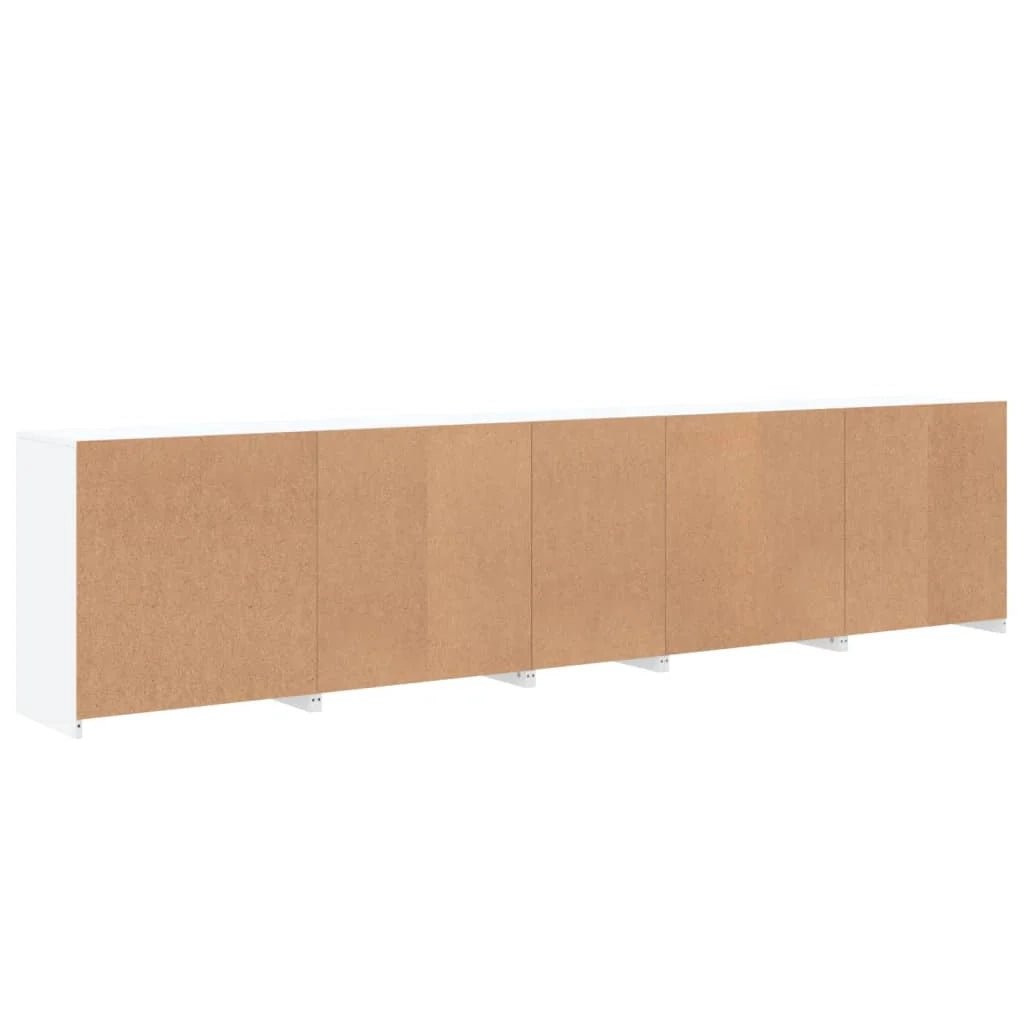 Buffet credenza cassettiera armadio mobile contenitore organizer per cucina soggiorno salotto con luci LED 283 x 37 x 67 cm bianco 02_0029847
