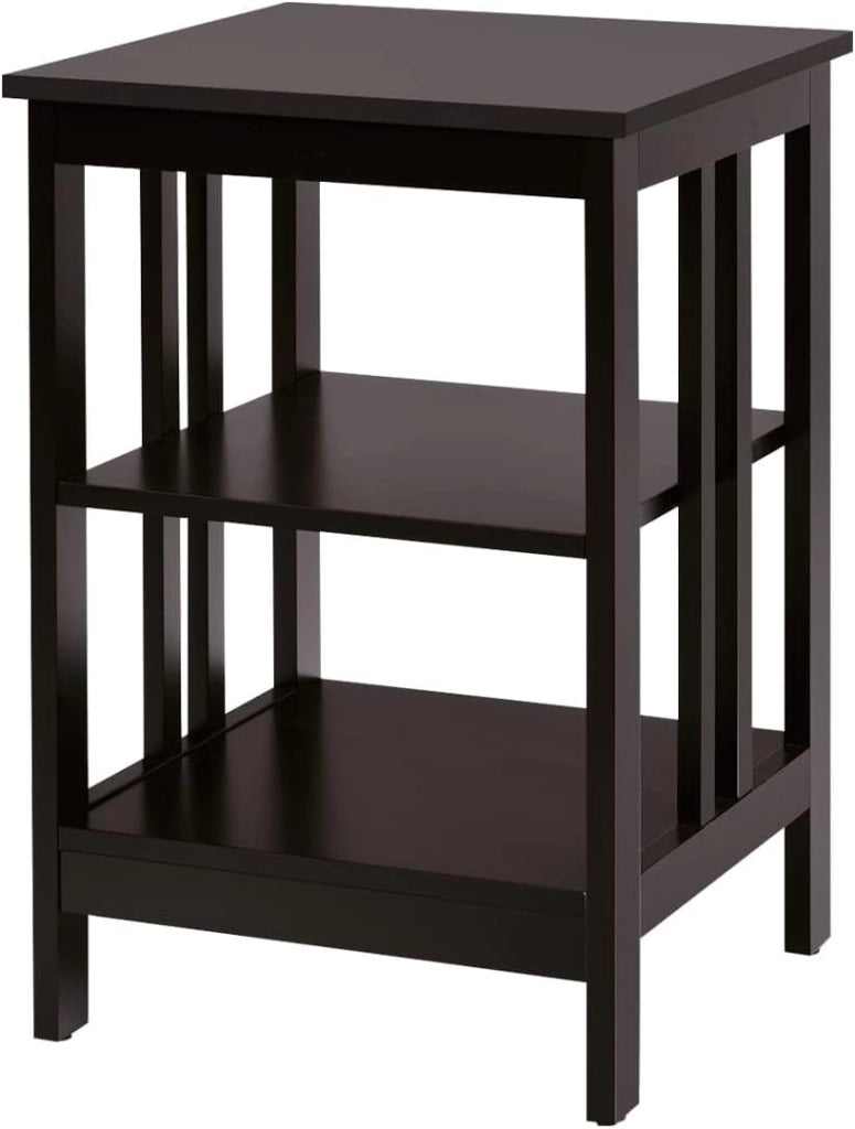 Comodino Tavolino a 3 Ripiani, Comodino Camera da Letto in Legno, Comodino Salvaspazio Moderno, per Soggiorno, Ufficio e Bagno, Portata 20 kg, 40 x 40 x 61 cm (Bianco)