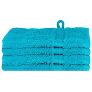 Asciugamano per Ospiti SOLUND 4 pz | Teli per bagno Turchese 15 x 21 cm 550 gsm