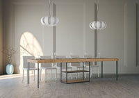 Consolle Allungabile in Legno e Ferro H77x40x90/300cm Plano Premium Quercia Folding