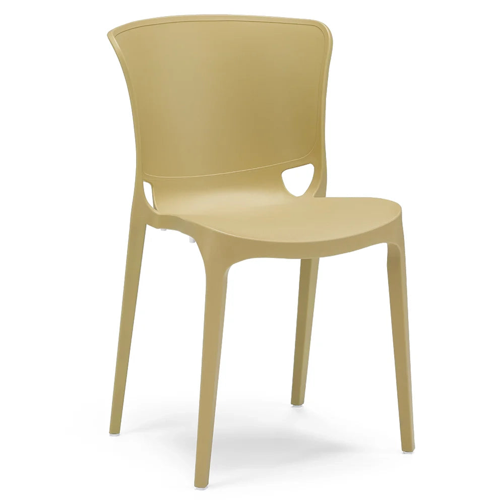 Set 4 sedie in polipropilene JUMBO, 100% MADE IN ITALY, impilabile, resistente ai raggi UV, design moderno, ideale per sala da pranzo, cucina, sala d’attesa, bar, ristoranti o giardino, colore Senape