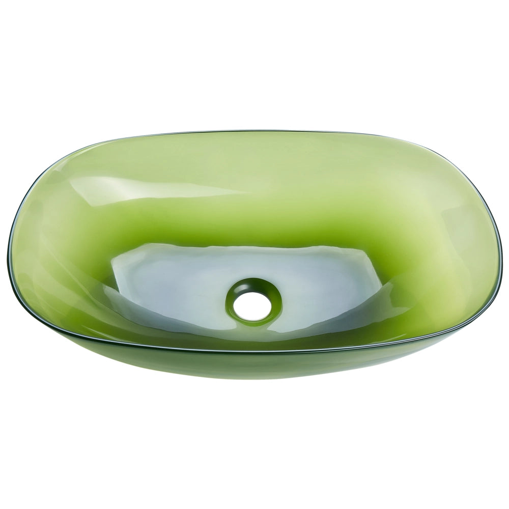 Lavabo da appoggio Superficie solida verde 340 x 360 mm Lavello da bagno semitrasparente