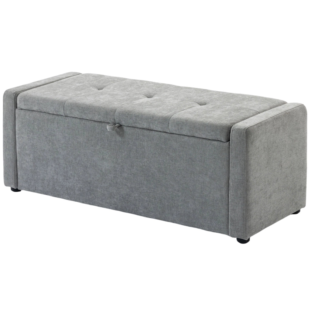 Cassettiera Contenitore con Seduta ¨C Zephmum ¨C Grigio Chiaro, Lino