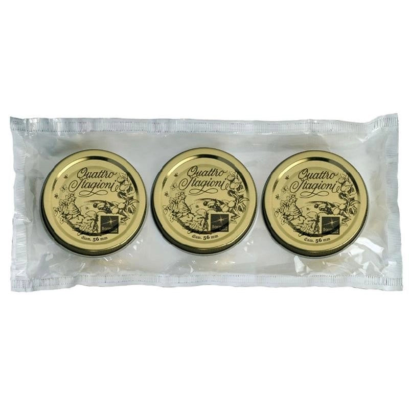 24 COPERCHI 56 MM PER BARATTOLI QUATTRO STAGIONI BORMIOLI CAPSULE DIAMETRO