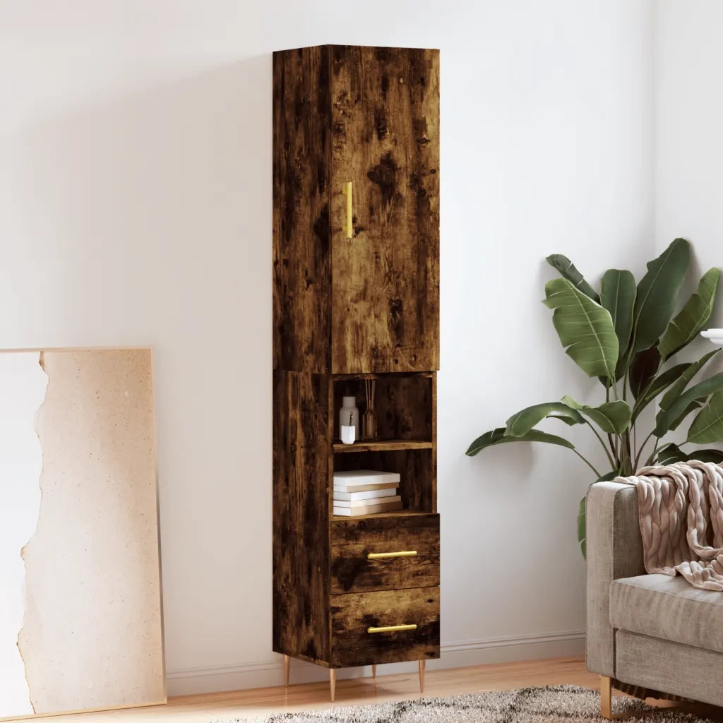 Credenza Rovere Fumo 34,5x34x180 cm in Legno Multistratocod mxl 130570