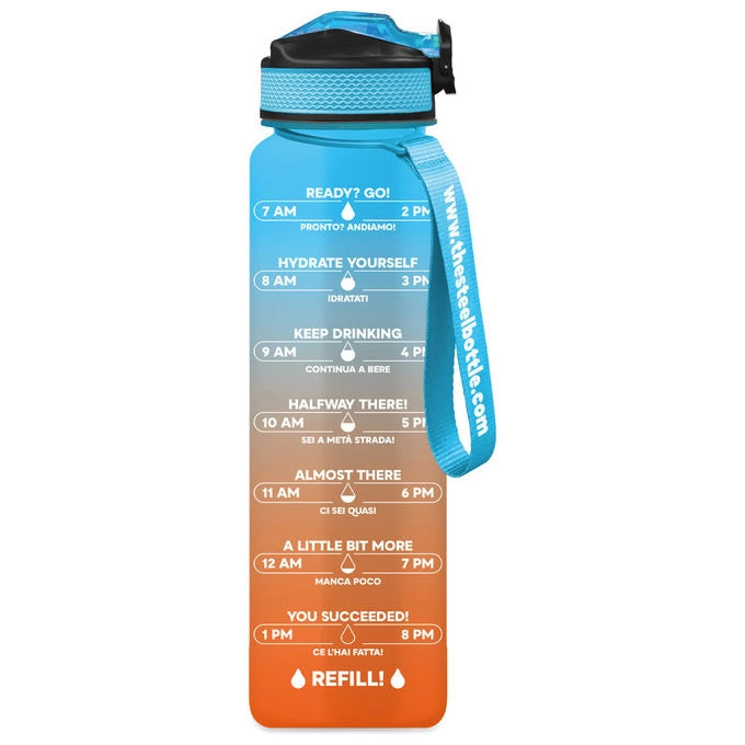 The Steel Bottle Borraccia Uso Quotidiano 1000 ml Tritan Blu Arancione