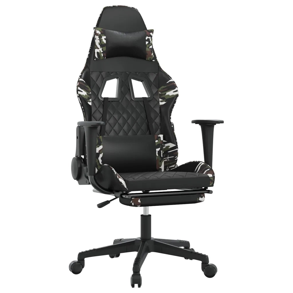 Sedia da Gaming con Poggiapiedi Nero e Mimetico in Similpelle cod mxl 73320