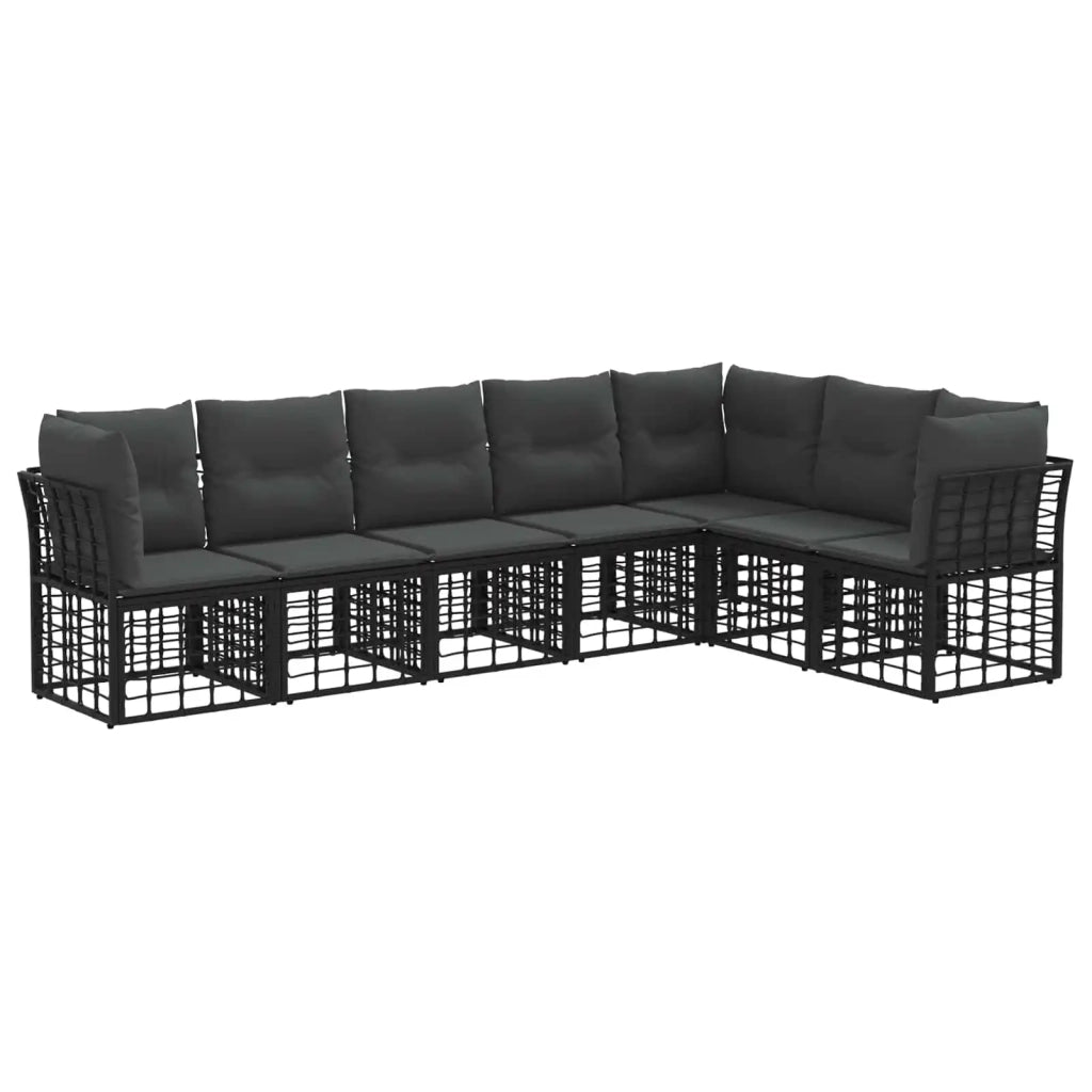 Set di divani da esterno Nero Poliestere 3437479