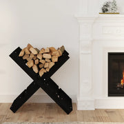 Portaceppi Nero 47x39,5x48 cm in Legno Massello di Pino 822451