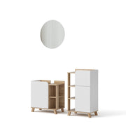 Vicco Set di mobili da bagno Sonoma/Bianco 3 parti, con mobile midi