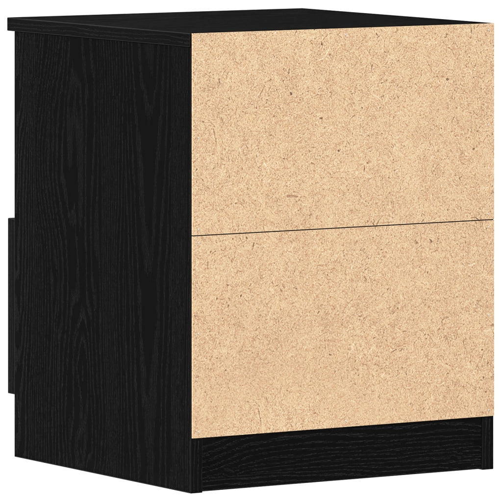 Comodino Nero Rovere 40x40x50 cm in Legno Ingegnerizzato