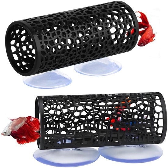Decorazioni per acquario 2 pezzi - Accessori per acquario per betta - Habitat nascosto - Giocattoli per gamberi - Adatti per piccoli pesci - Materiale premium - Accessori per acquario